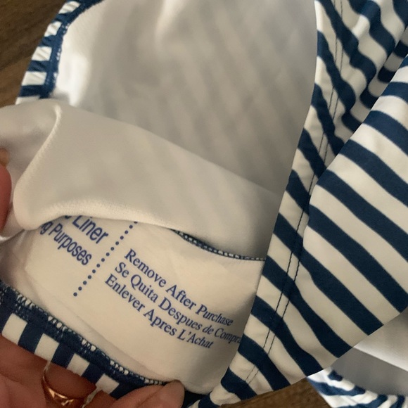 Striped halter cutout one piece. - Picture 6 of 7